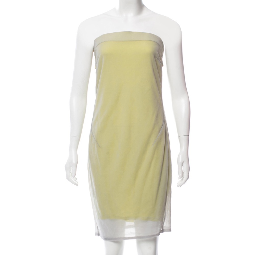 Helmut Lang strapless mini dress